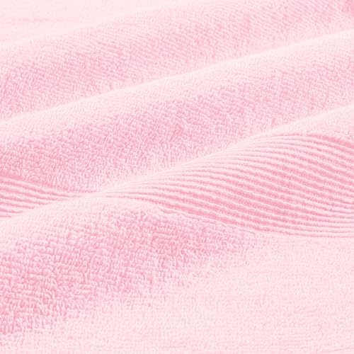 Belizzi Home 8 Piece Towel Set 100% Ring Spun Cotton, 2 Bath Towels 27x54, 2 Hand Towels 16x28 and 4 Washcloths 13x13 - Ultra Soft Highly Absorbent Machine Washable Hotel Spa Quality - Pink