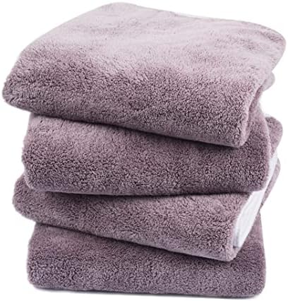 KinHwa Microfiber Hand Towels Ultra Soft Hand Towels for Bathroom Super Absorbent Bath Towels Ideal for Hair Spa Sports and Travel 30inch x 16inch 4 Pack Purple