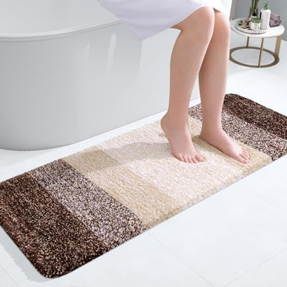 OLANLY Bathroom Runner Rug 47x17, Extra Soft Absorbent Microfiber Bath Rugs