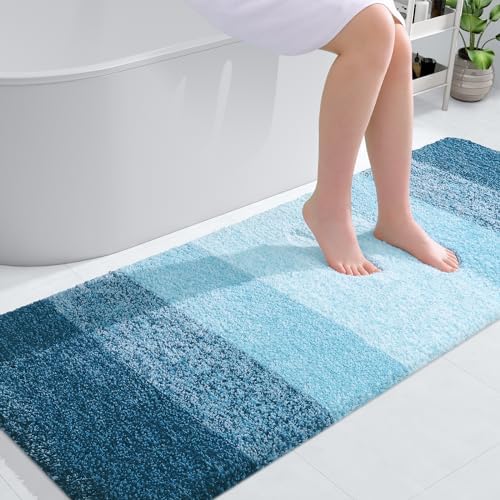 OLANLY Bathroom Runner Rug 59x24, Extra Soft Absorbent Microfiber Bath Rugs