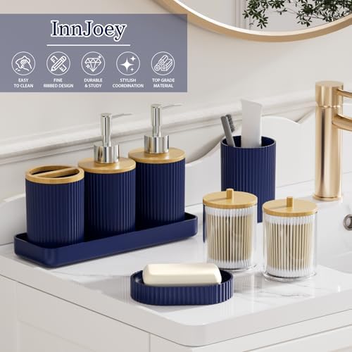 Navy Blue Bathroom Accessories Set, 10PC Bathroom Decor Sets