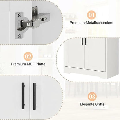Garvee Kitchen Pantry Cabinet, 70 Inch Tall Storage Cabinet | with Doors and Adjustable Shelves, Freestanding Wooden Classic Cupboard for Living Room, Dining Room, Bathroom