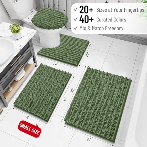 Arotive Bathroom Rugs Mat 30x17, Soft Absorbent Chenille Shaggy Bath Mat