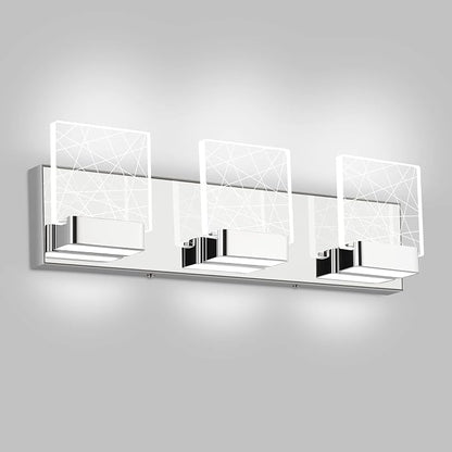 Aipsun Modern Bathroom Vanity Light 3 Light Stainless Steel Chrome Vanity Lighting Fixtures LED Bathroom Lights 6000K