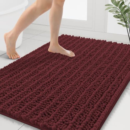 Smiry Bathroom Rugs 40X32, Extra Soft Rubber Backing Chenille Bath Mats