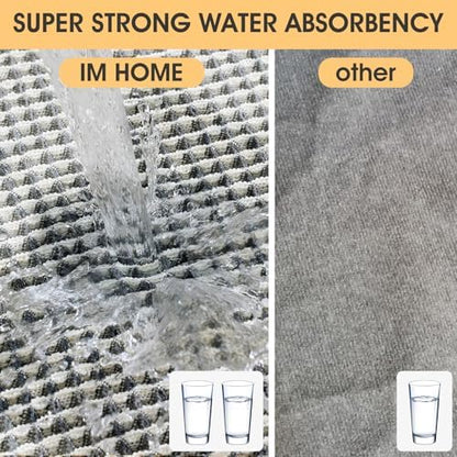 IM HOME Waffle Bath Mat Darkgrey & Cream 4'x2', Boho Woven Modern Bath Mat Rugs, Absorbent Non Slip Bathroom Rugs, Soft Washable Bath Rugs with Tassels for Bathroom, Bedroom, Kitchen, Shower, Tub