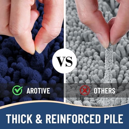 Arotive Bathroom Rugs Mat 47x17, Soft Absorbent Chenille Shaggy Bath Mat