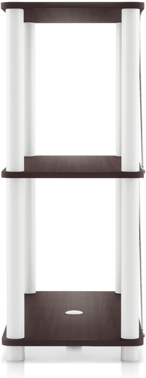 Homes: Inside + Out Apexa Modern 3-Tier Wide Shelving Units, Collectibles Display Shelves, Easy Assembly Standing Shelf, Home Storage Organizer for Living Room, Bedroom, Office, Espresso