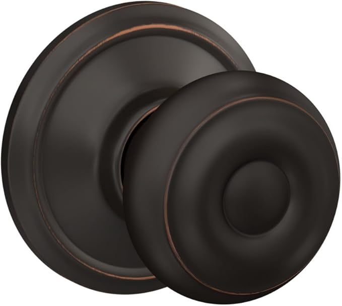 Schlage F10 GEO 716 Georgian Door Knob, Hall & Closet Passage Lock, Aged Bronze