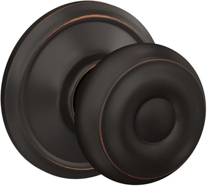 Schlage F10 GEO 716 Georgian Door Knob, Hall & Closet Passage Lock, Aged Bronze