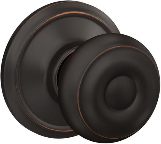 Schlage F10 GEO 716 Georgian Door Knob, Hall & Closet Passage Lock, Aged Bronze