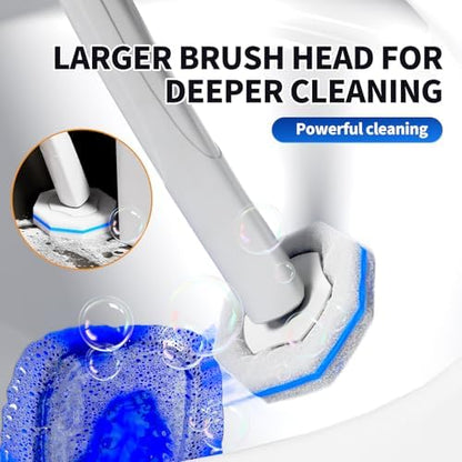 60pcs Disposable Toilet Brush Refill Pads, Replacement Brush Heads, Toilet Cleaner Refills，Disposable Wand Heads，Bathroom Cleaning，Toilet Cleaning Scrubbers Compatible with Most Toilet Brushes