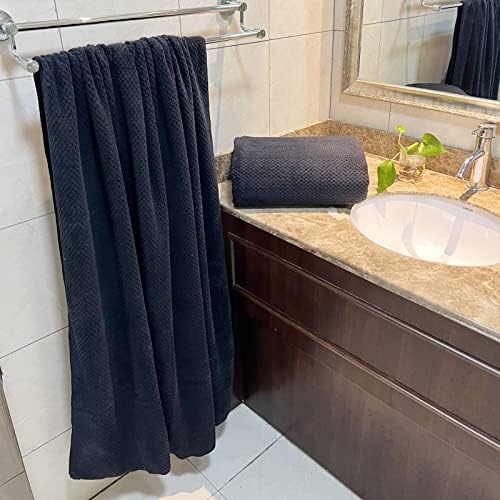 YTYC 39x78 Bath Sheets,Towels for Bathroom,Black,2-Pieces