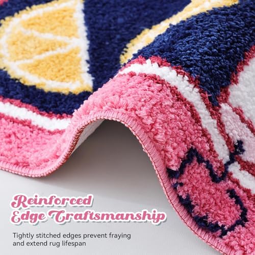 TRUEDAYS Sardine Bath Mat, Cute Bath Mat for Bathroom 20x30 Inch, Pink