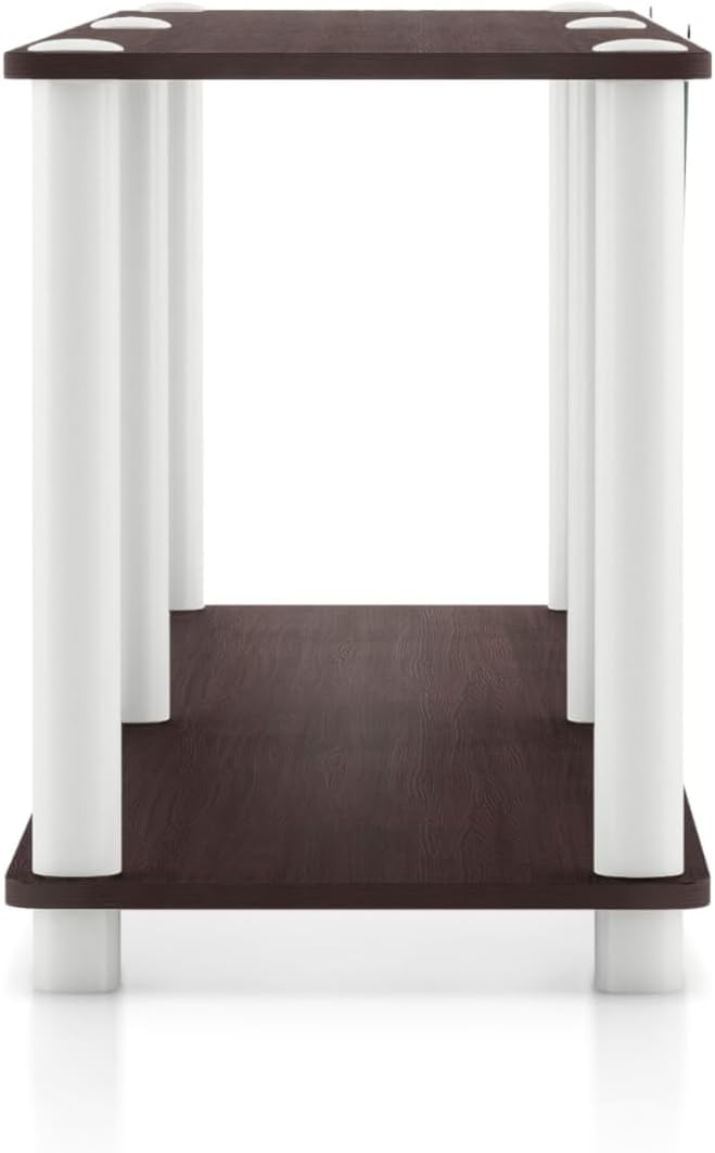 Homes: Inside + Out Apexa Modern 2-Tier Extra Wide Shelving Units, Collectibles Display Shelves, Easy Assembly Low Shelf, Home Storage Organizer for Living Room, Bedroom, Office, Espresso