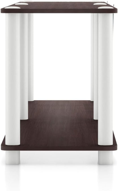 Homes: Inside + Out Apexa Modern 2-Tier Extra Wide Shelving Units, Collectibles Display Shelves, Easy Assembly Low Shelf, Home Storage Organizer for Living Room, Bedroom, Office, Espresso