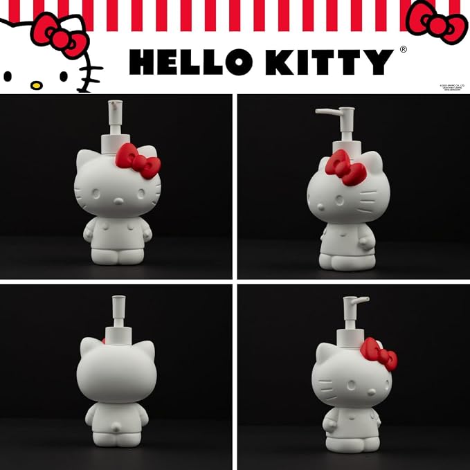 Hello Kitty Soap/Lotion/Hand Sanitizer Resin Pump Dispenser, 10.36 Ounces, (Officially Licensed Product) by Franco