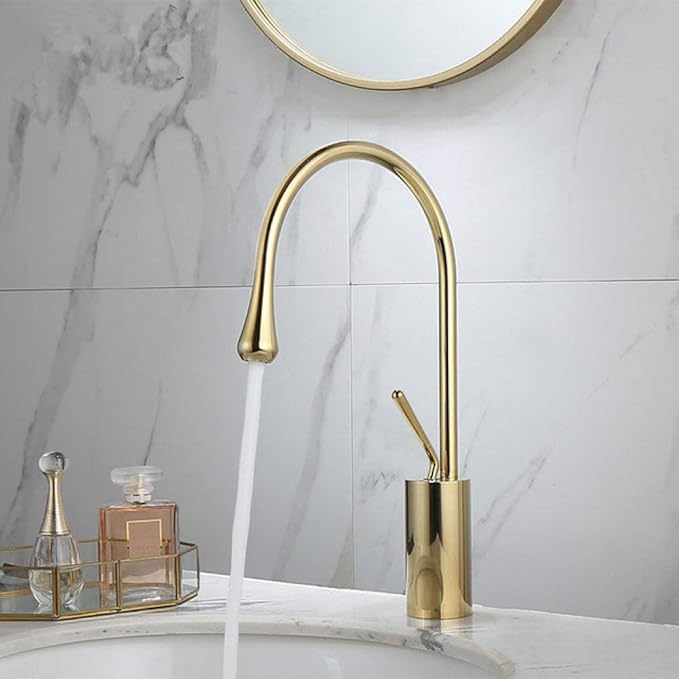 Faucet Painted Faucets Hot Cold Mixer Bathroom Basin Brass Gold/Chorme/White/Red/Black Faucet Crane Sink Tap Black Tall (Gold Short) Faucet