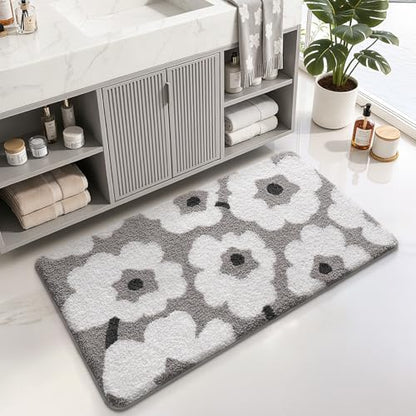 LUMI Bathroom Rug 24x43, Soft Absorbent Microfiber Bath Mat, Non Slip