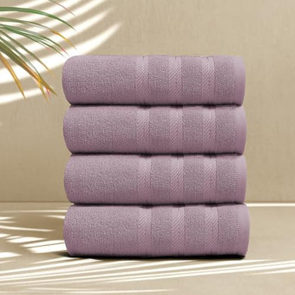 Hearth & Harbor Luxury Hand Towels - 100% Ring Spun Cotton Hand Towels for Bathroom, Shower, Spa, Soft & Absorbent Towels, 4 Piece Set, Dusty Purple