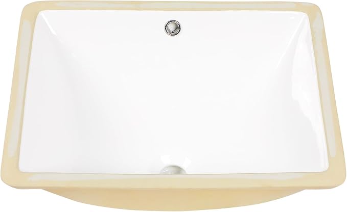 20-1/4“x15-1/8” White Ceramic Undermount bathroom sink | Under Counter Lavatory Vanity Sinks Basin for Bathroom