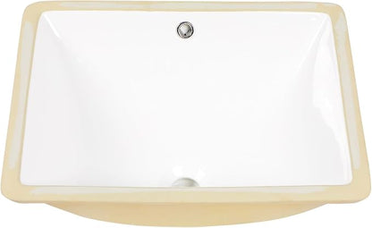 20-1/4“x15-1/8” White Ceramic Undermount bathroom sink | Under Counter Lavatory Vanity Sinks Basin for Bathroom