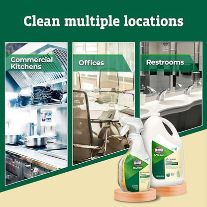 CLOROX CloroxPro EcoClean All-Purpose Cleaner Spray Bottle, 32 Fluid Ounces (Pack of 2)