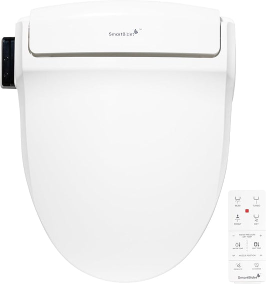 SmartBidet® SB-1000 Smart Bidet Electric Bidet Toilet Seat with Heated Seat, Warm Water, Air Dryer – Remote Control, Round