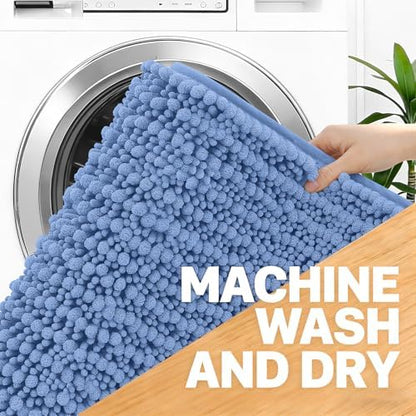 OLANLY U-Shaped Toilet Rug 24x20, Thick Soft Absorbent Chenille Contour Rug