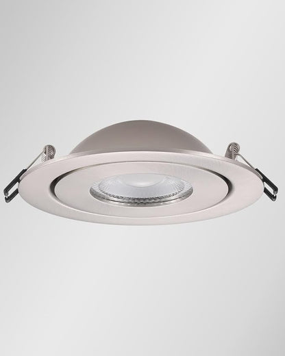 4-inch Gimbal LED Recessed - 4 in Lighting 6Pack Canless Brushed Nickel Trim 90° Tilt Swivel LED Eyeball Wafer Slope Ceiling Adjustable Spotlight Dimmable Brushed Nickel 4 inch 6 Pack