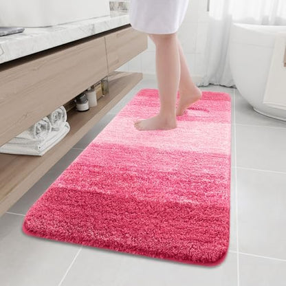 Arotive Microfiber Bathroom Rugs, Shaggy Soft Absorbent Bath Rug, 59x24
