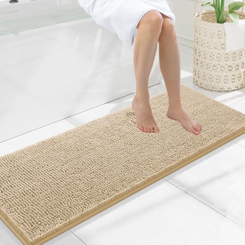 Smiry Bathroom Rugs 47X17, Luxury Chenille Extra Soft Absorbent Bath Mat
