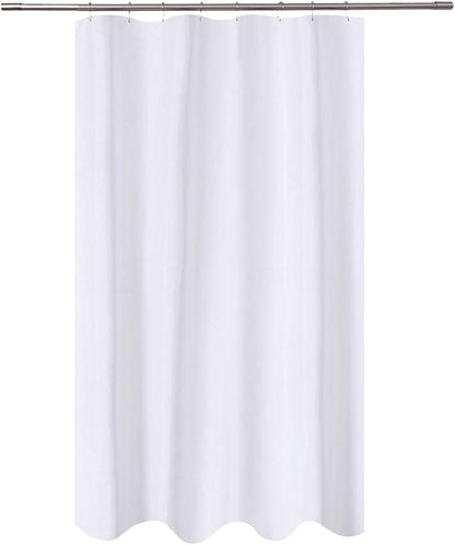 N&Y HOME Fabric Shower Curtain Liner 48 x 72 inches Bath Stall Size, Hotel Quality, Washable, Water Repellent, White Spa Bathroom Curtains with Grommets, 48x72