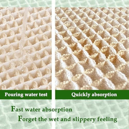 ZALL Beige Waffle Bath Mat,Super Absorbent Non Slip Long Bathroom Runner Rug,Cream 24X72inch,Machine Washable Ultra Soft Floor Mats