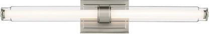 Kichler Laurene LED Bath Bar Light, Brushed Nickel | Linear vanity light with clear glass for mirrors and vanities (31" x 5"), 55239NILED