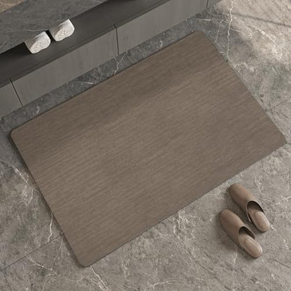 Mecko Bath Mat 20"x32",Ultra Thin Bathroom Rug fit Under Door Brown