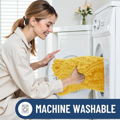 Smiry Bathroom Rugs 30X20, Extra Soft Rubber Backing Chenille Bath Mats