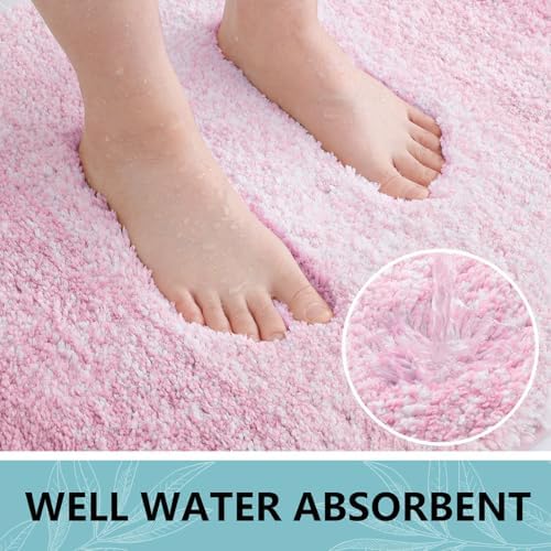 Arotive Microfiber Bathroom Rugs, Shaggy Soft Absorbent Bath Rug, 24x16