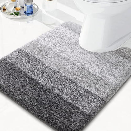 Arotive Microfiber Bathroom Rugs, Soft Absorbent Contour Toilet Rugs, 24x20