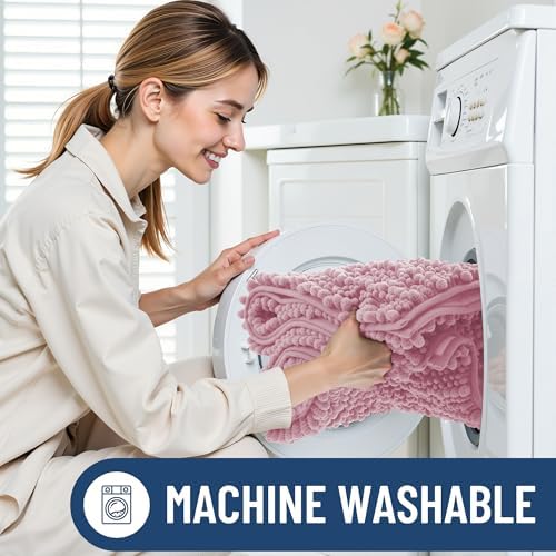 Smiry Bathroom Toilet Rugs U Shaped 24X20, Chenille Bath mats for Toilet
