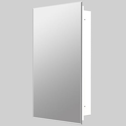 Bathroom Medicine Cabinet with 16x20 in Rectangular Beveled Frameless Mirror,Wall Mounted Mirror Cabinet for Bathroom Toilet Kitchen,Recess or Surface Mount