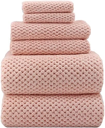 YTYC 39x78 Bath Sheets Set,Towels for Bathroom,Pink,6-Pieces