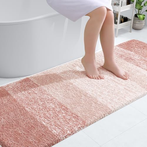 OLANLY Bathroom Runner Rug 70x24, Extra Soft Absorbent Microfiber Bath Rugs