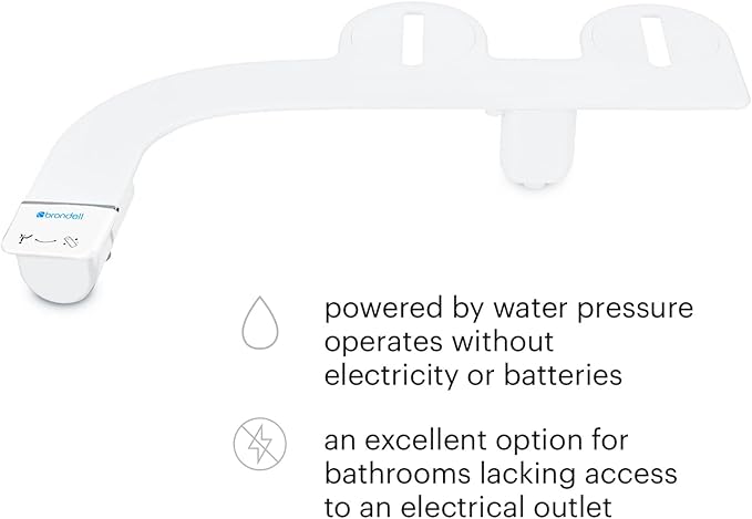 Brondell SS-150W SimpleSpa Thinline Essential Bidet Attachment for Toilet Seats with Adjustable Water Pressure, Side Arm Control, Thin Profile, White (Single Nozzle)