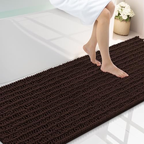 Smiry Bathroom Rugs 70X24, Extra Soft Rubber Backing Chenille Bath Mats