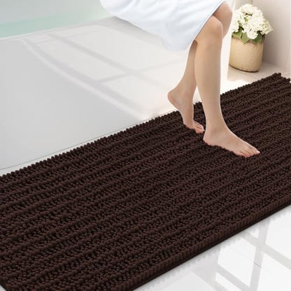Smiry Bathroom Rugs 70X24, Extra Soft Rubber Backing Chenille Bath Mats