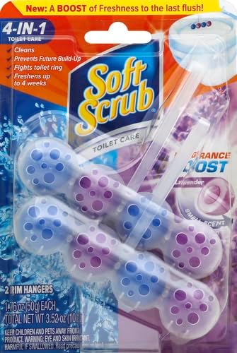 Soft Scrub 4-in-1 Rim Hanger Toilet Bowl Cleaner,Lavender,2 Count (Pack of 6)