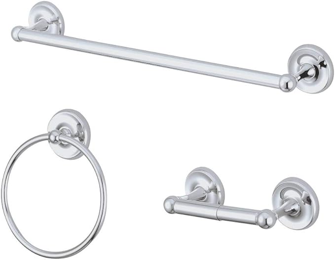 Kingston Brass BAK31248C Victorian 3-Piece Bathroom Accessory Set, Polished Chrome