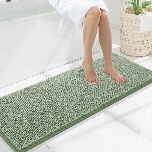 Smiry Bathroom Rugs 47X17, Luxury Chenille Extra Soft Absorbent Bath Mat