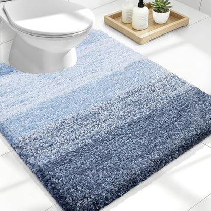 OLANLY Luxury Toilet Rugs U-Shaped 24x20, Soft Absorbent Microfiber Mat